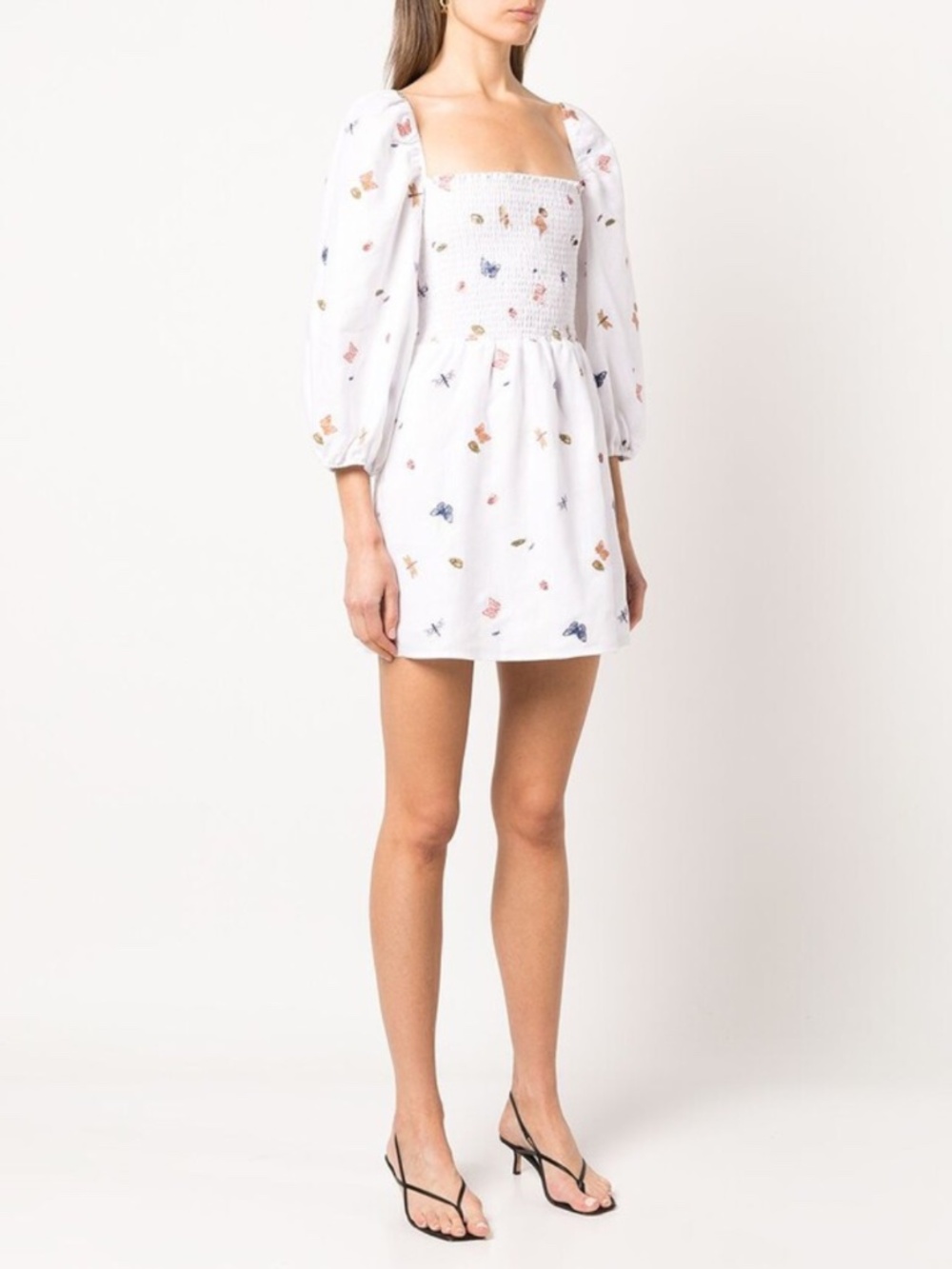 NEW Reformation Greyson Linen Dress Ladybugs Medium - Picture 5 of 17